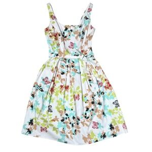 Studio‎ I Petite Floral Butterfly Fit And Flare Dress White Multi Women 4P